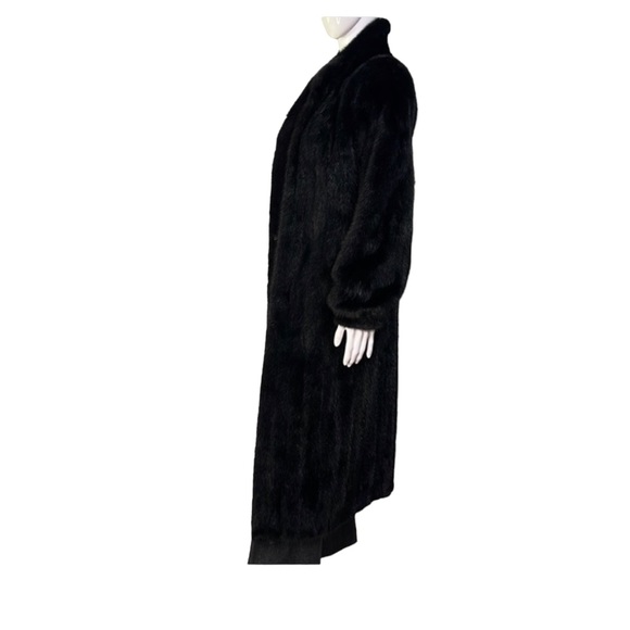 Mink long coat in black, size Small, EUC - Picture 3 of 16
